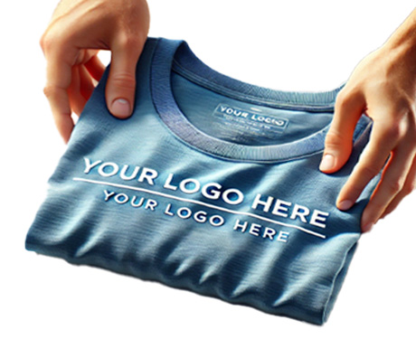 Single T-shirt displayed to highlight no minimum order quantity.